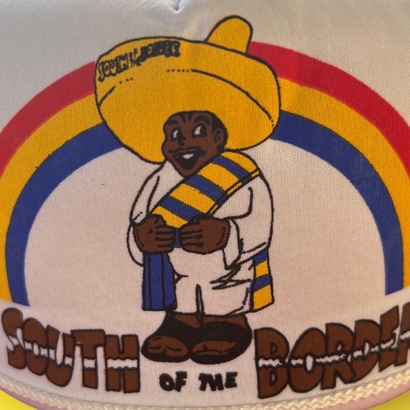 Vintage 1980s South Of The Border Pedro Rainbow Cartoon SnapBack Trucker Hat. - Picture 6 of 6